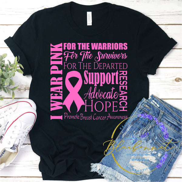 Breast Cancer Awareness Pink Cheetah Ribbon White Inspiration Quotes F –  Blu Ridge Design Co. LLC