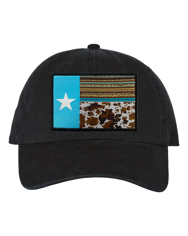 Texas Flag- Teal and Cow Print