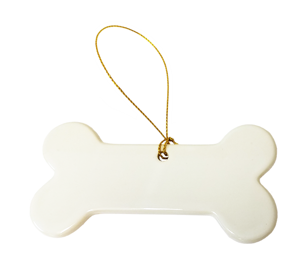 Porcelain Dog Bone Ornament