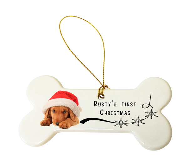 Porcelain Dog Bone Ornament