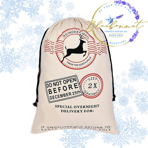 JUMBO Santa Sack- Reindeer Mail