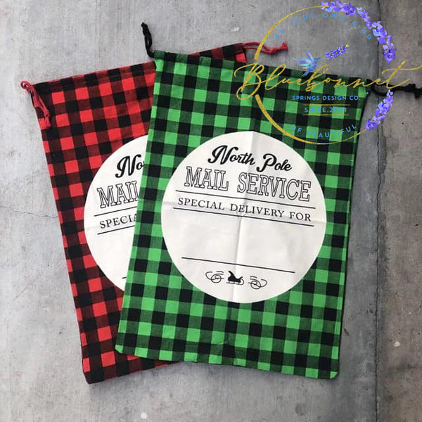 Buffalo Plaid Santa Sacks