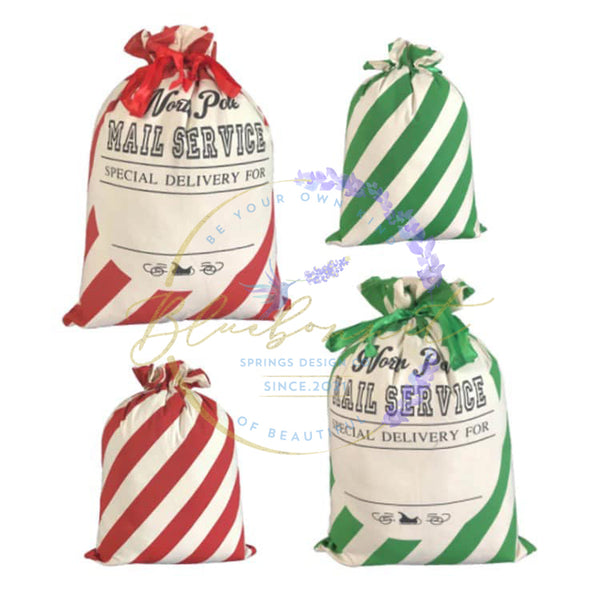 Vanilla Striped Santa Sack