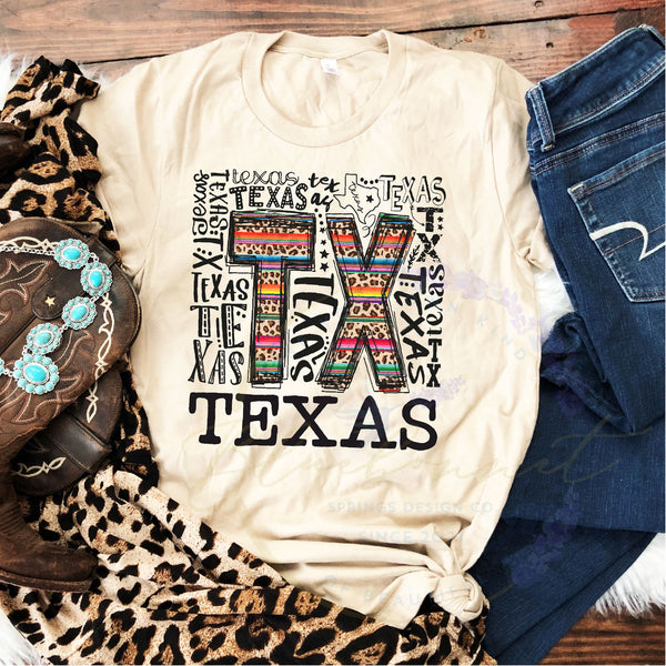 Texas Serape Word Art